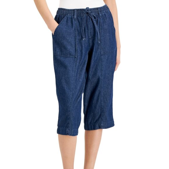 Karen Scott Denim Capri Pants XL – Casual Cotton Blue - Picture 1 of 12